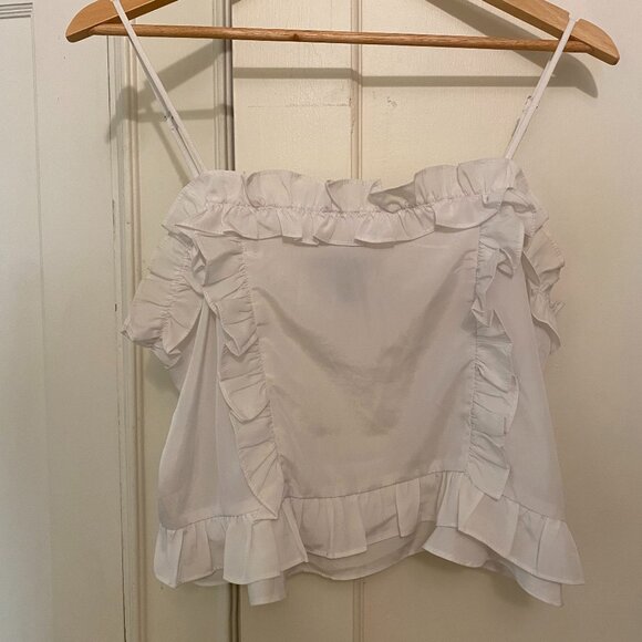Forever 21 | White Ruffle Tank Top | LG - Picture 1 of 2